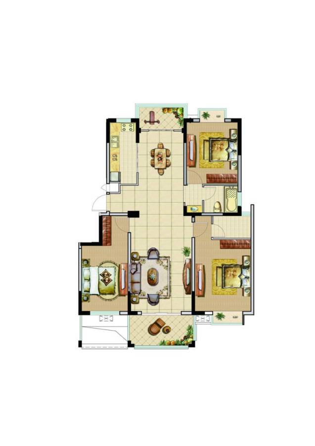 秀逸苏杭东苑3室2厅2卫户型图