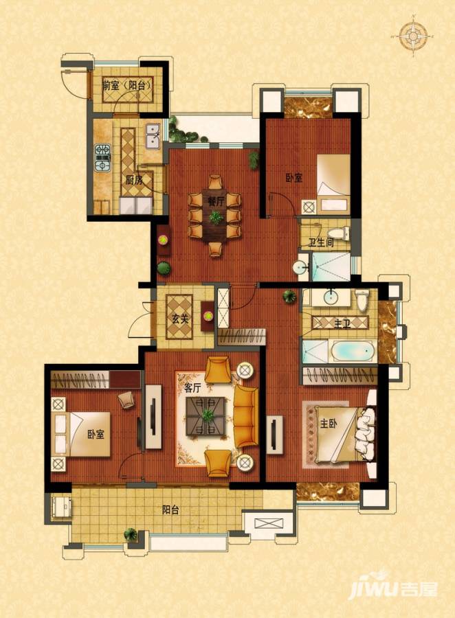 苏宁悦城普通住宅144㎡户型图