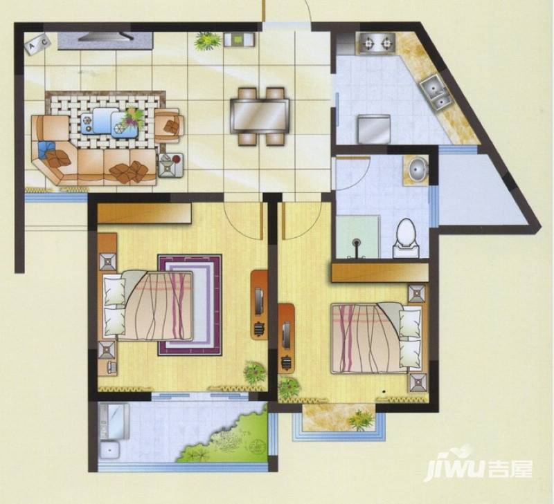 明瑞花园普通住宅79.9㎡户型图