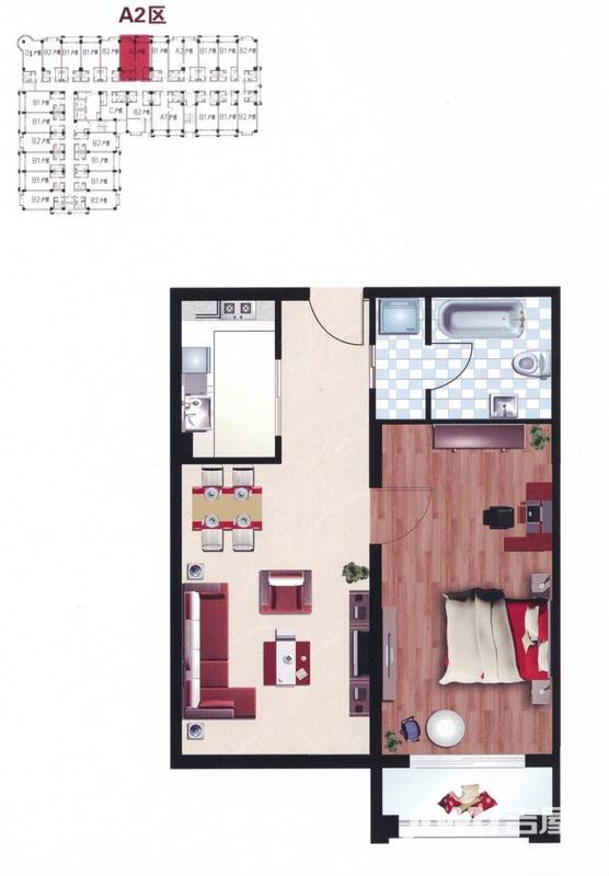 明发商业广场普通住宅92.5㎡户型图