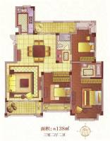 紫金伴山3室2厅2卫138㎡户型图