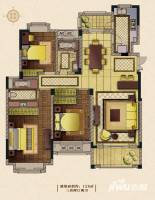紫金伴山3室2厅2卫128㎡户型图