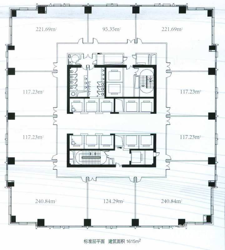 上海中心城开国际普通住宅1615㎡户型图