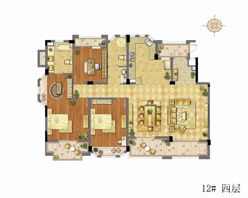 融创亚美利加普通住宅158㎡户型图