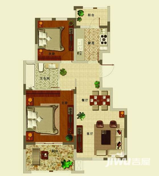 中大诺卡小镇普通住宅88㎡户型图