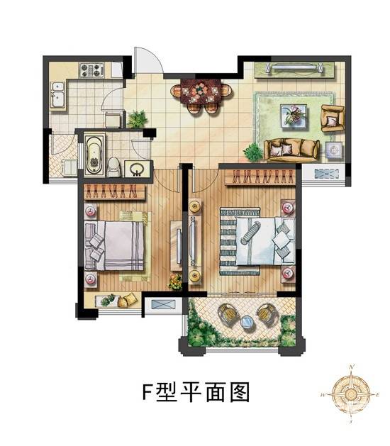 保利香槟国际普通住宅88㎡户型图