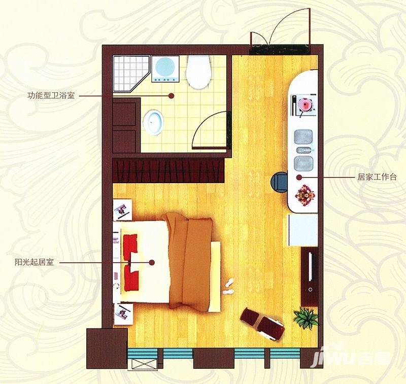 名品城二期普通住宅38㎡户型图