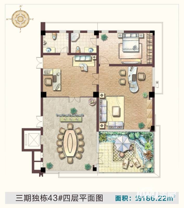 恒华科技园普通住宅186.2㎡户型图