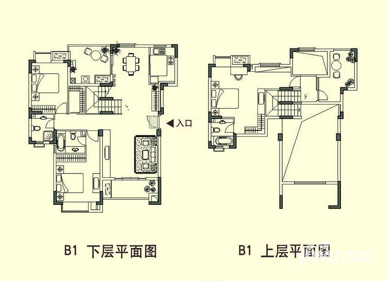 国信世家3室2厅3卫165㎡户型图