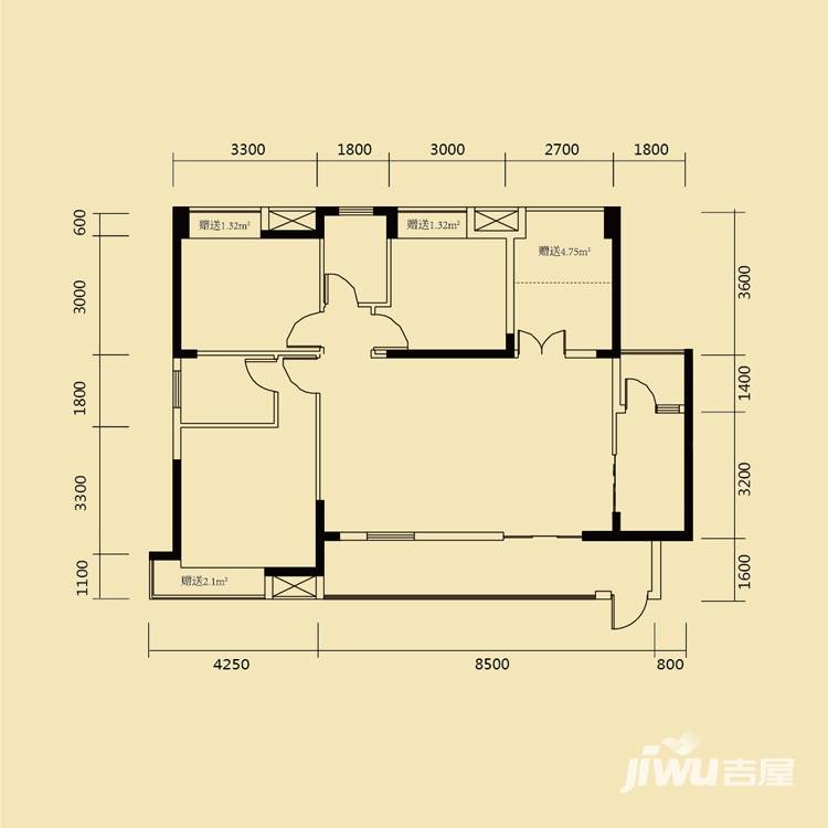 艳阳·御澜岸3室2厅2卫123.8㎡户型图