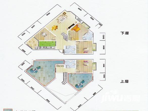 鼎虹蓝城4室2厅3卫136.8㎡户型图