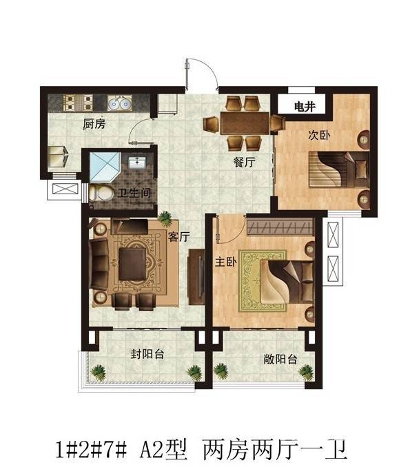 金河丽城普通住宅81.9㎡户型图