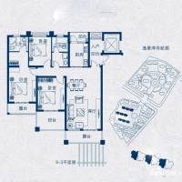 岭海逸景湾3室2厅2卫140.2㎡户型图