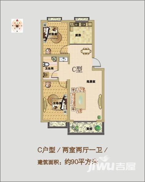 顺源家园普通住宅90㎡户型图