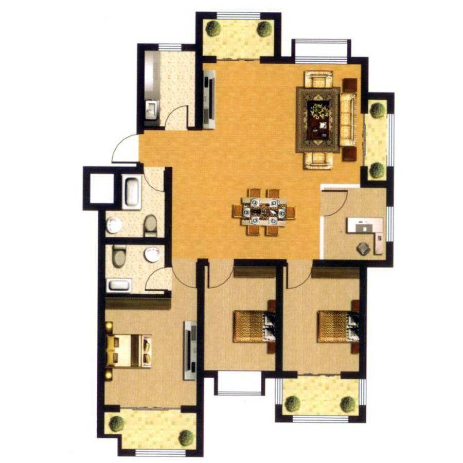 米罗湾普通住宅130㎡户型图