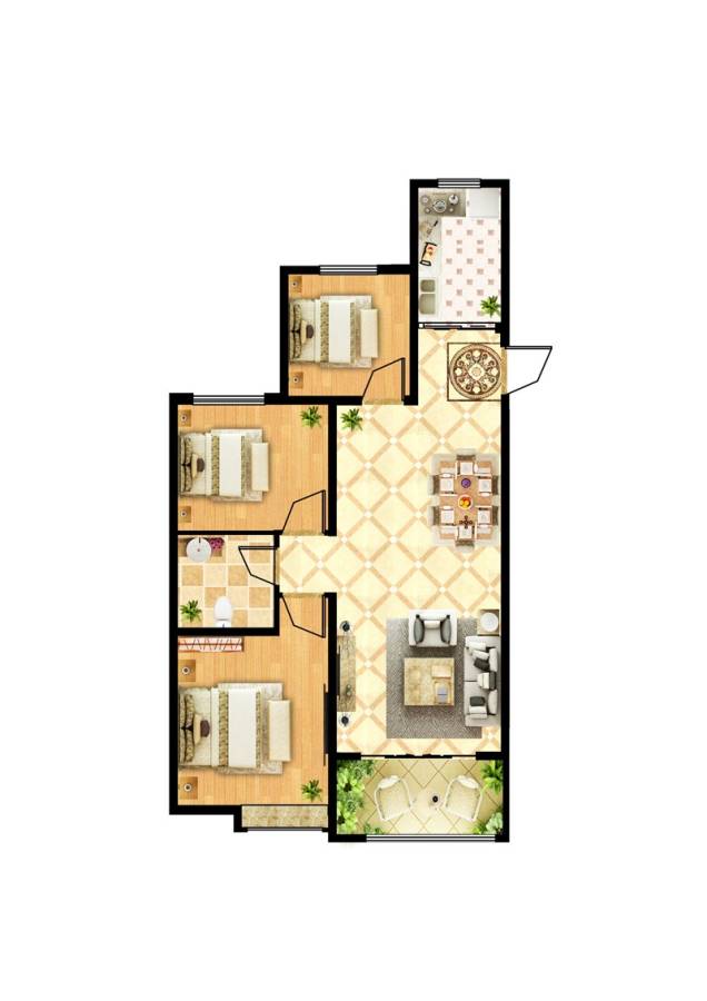 天一波尔卡小镇普通住宅96㎡户型图