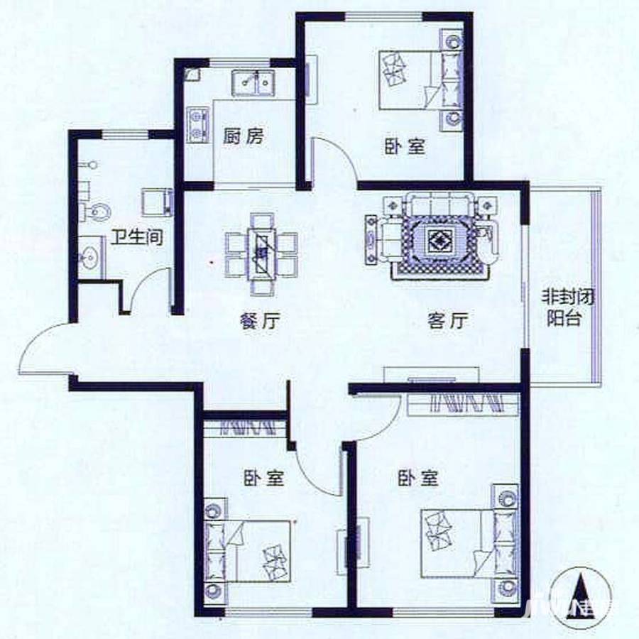 隆海海之韵普通住宅106㎡户型图