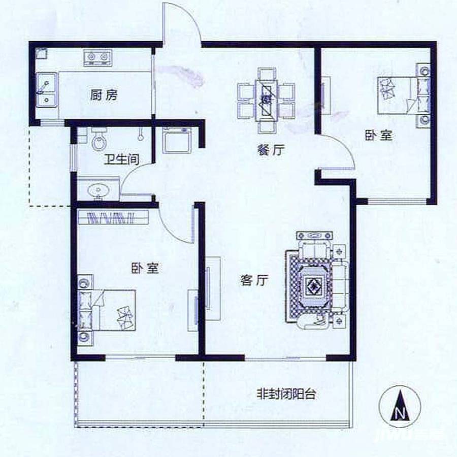 隆海海之韵普通住宅88㎡户型图