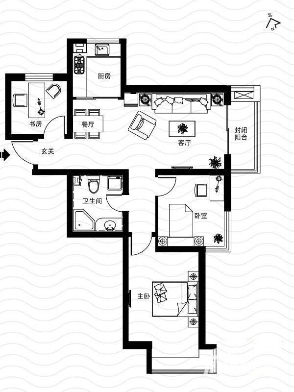 西海景苑普通住宅94.7㎡户型图