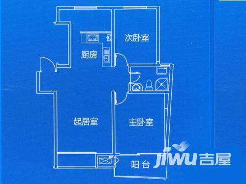 蓝图二期普通住宅90.7㎡户型图