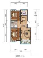 建泰香海府第2室2厅1卫84.8㎡户型图