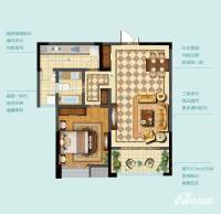 鲁润静园1室2厅1卫93.6㎡户型图