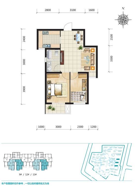 金桥澎湖山庄普通住宅75㎡户型图