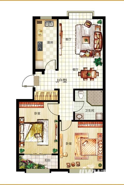 官庄豪庭普通住宅82㎡户型图