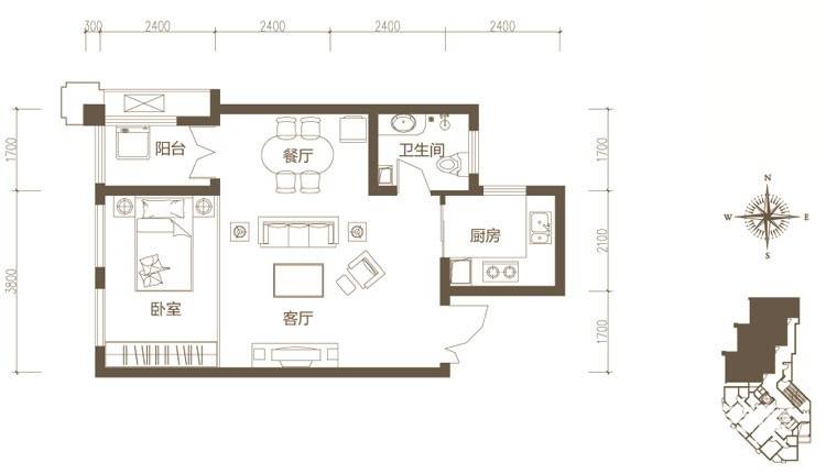 鼎城国翠普通住宅73㎡户型图