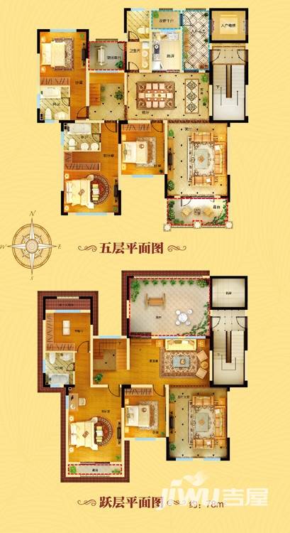 中建悦海和园5室4厅4卫257㎡户型图