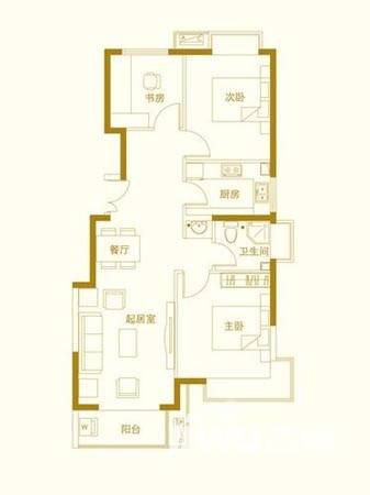 玺萌橘子洲普通住宅93.7㎡户型图