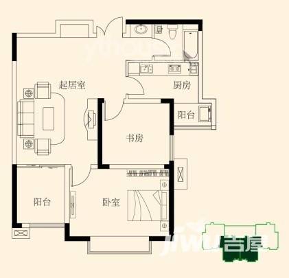 康和新城普通住宅92.1㎡户型图