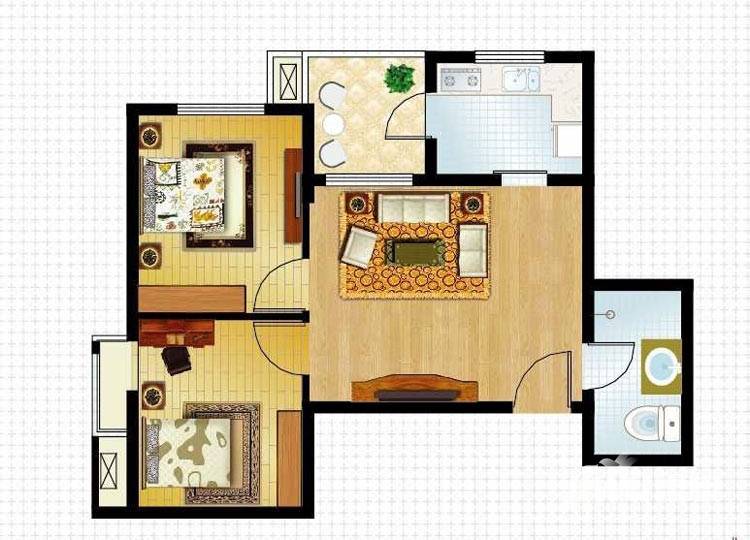 巴黎春天普通住宅68.4㎡户型图