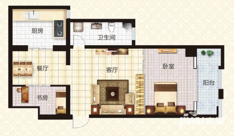 泰然名居普通住宅79㎡户型图