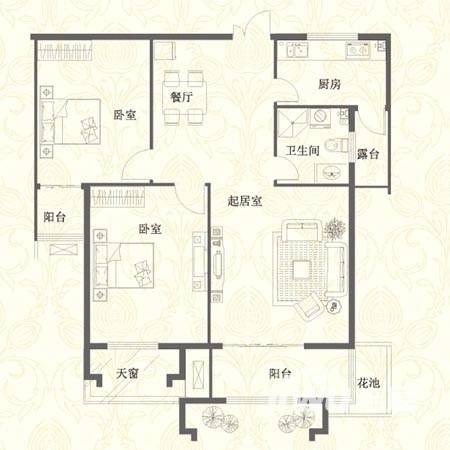 山海佳苑上品普通住宅110.1㎡户型图