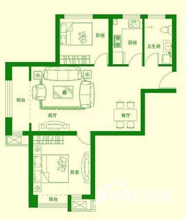 万光金地佳园普通住宅85.5㎡户型图