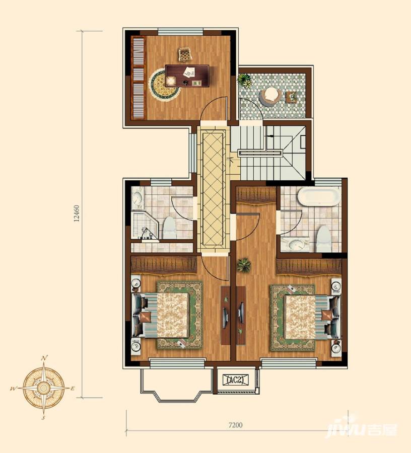 中冶沁海云墅二期普通住宅125㎡户型图