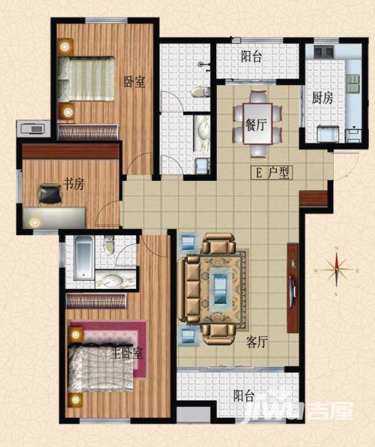 鲁邦奥林逸城普通住宅160㎡户型图