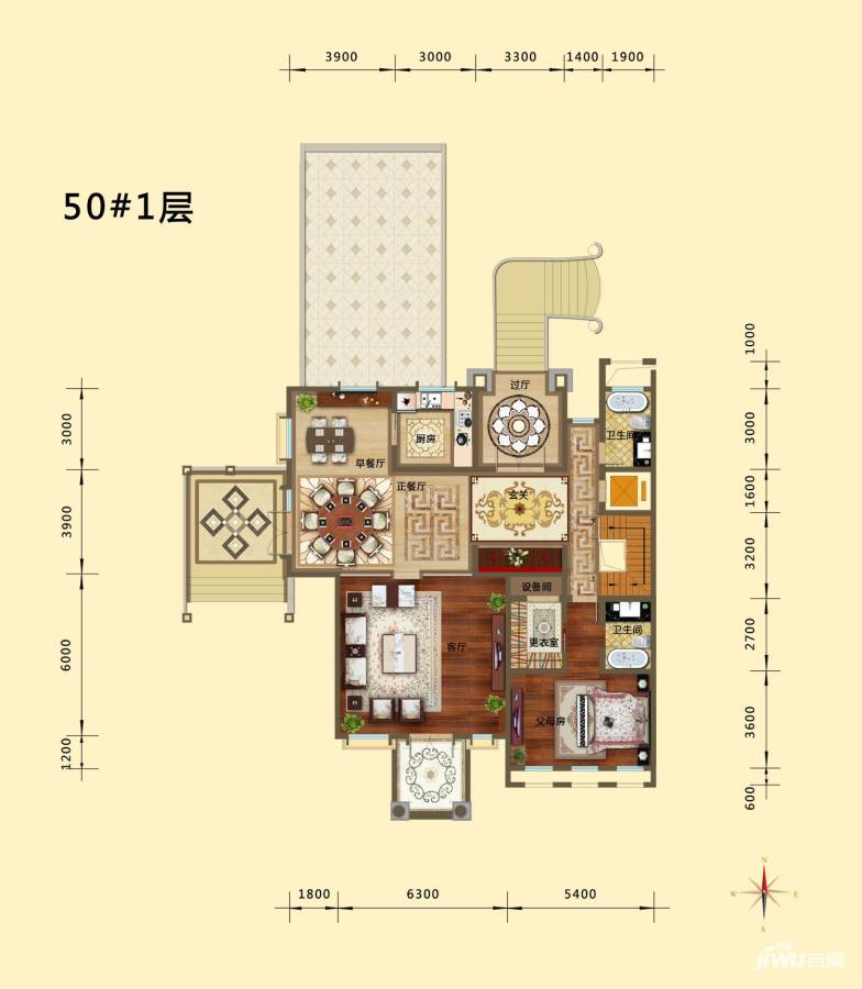 国欣颐养山水郡3室3厅2卫139㎡户型图