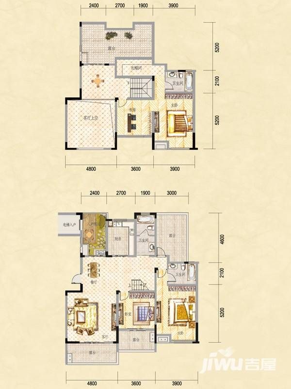 中建瀛园别墅5室2厅3卫205.3㎡户型图