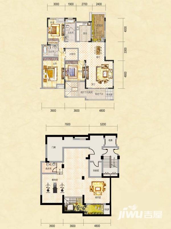 中建瀛园别墅4室2厅3卫309.9㎡户型图