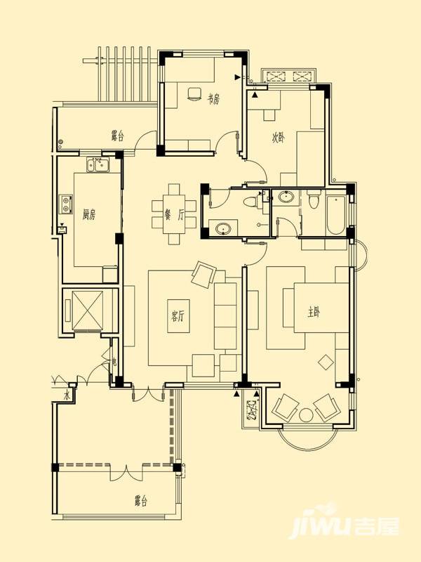 中国诺贝尔城3室3厅2卫户型图