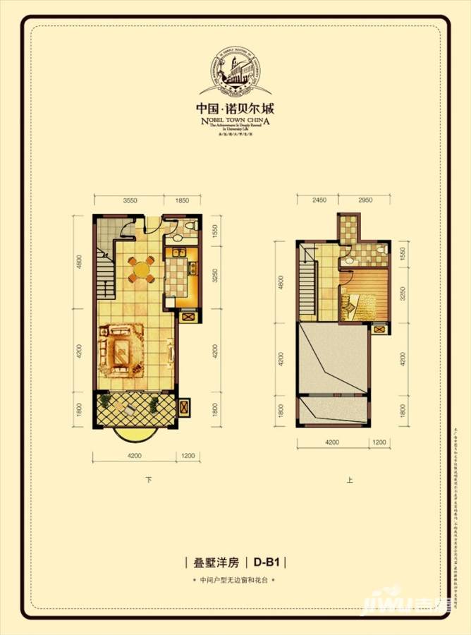 中国诺贝尔城普通住宅100㎡户型图