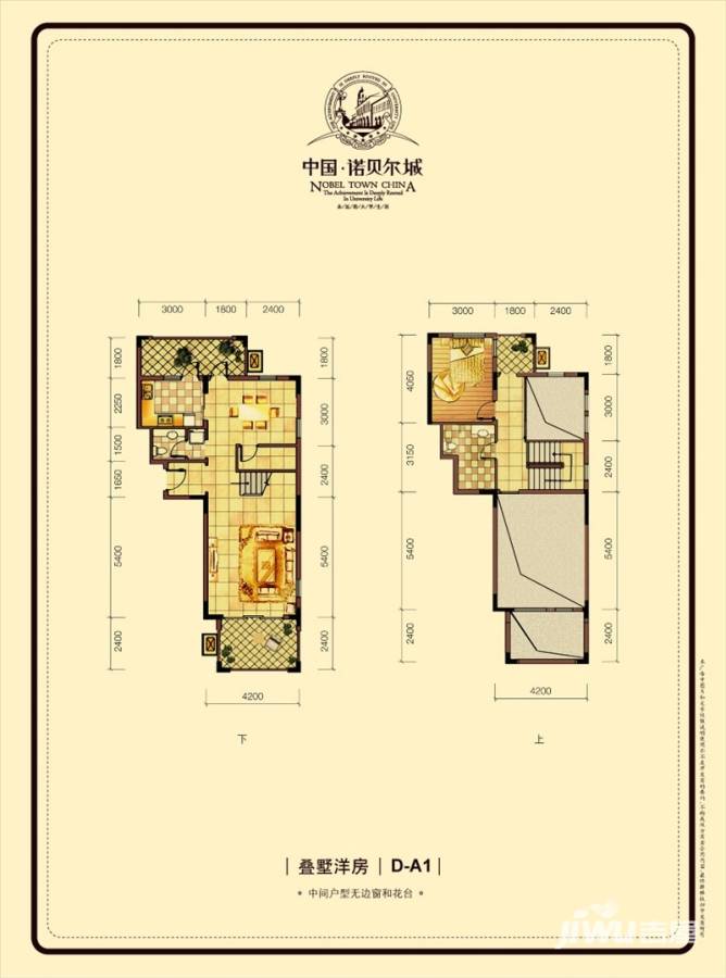 中国诺贝尔城普通住宅100㎡户型图