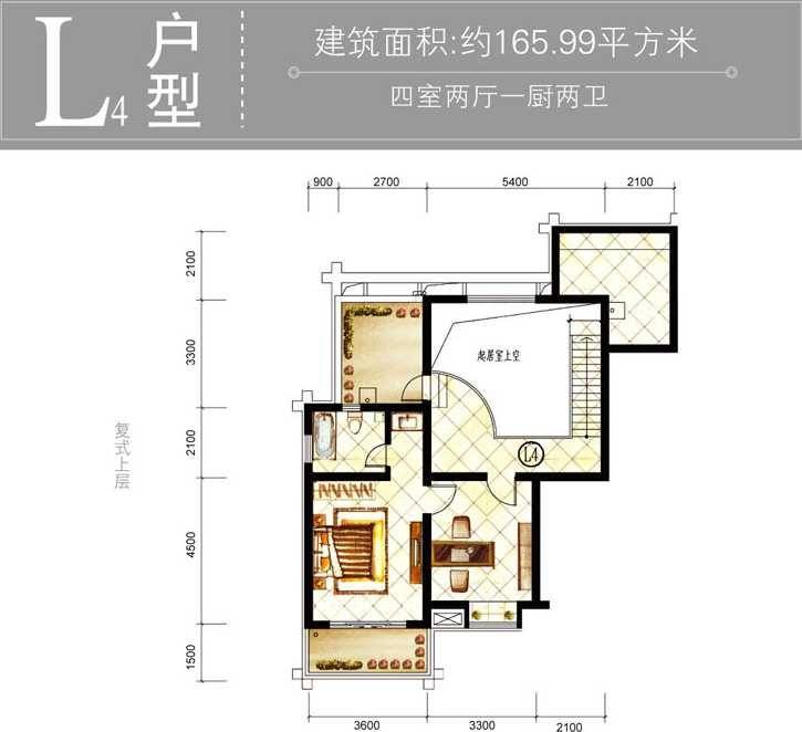 山水泉城3室2厅2卫户型图