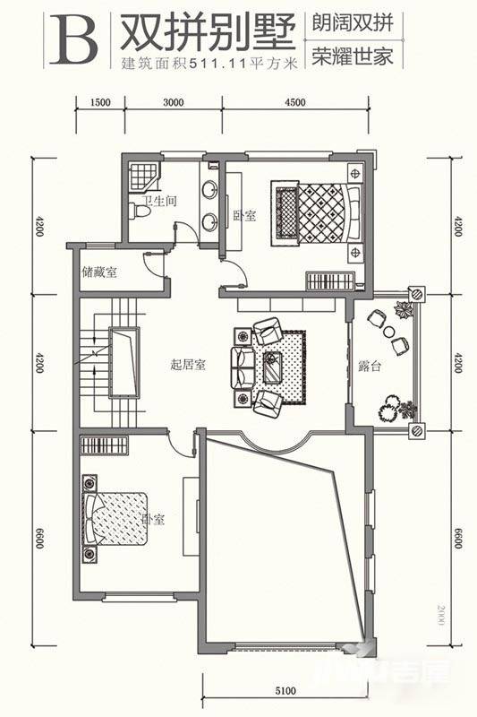 原山九号普通住宅511.1㎡户型图