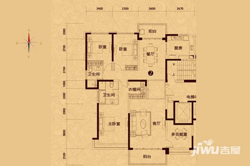 恒大翡翠华庭恒大翡翠华庭户型图 4室2厅2卫 220㎡