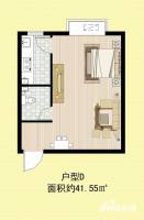 幸福逸居1室1厅1卫41.5㎡户型图