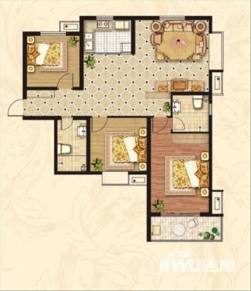 祥泰森林河湾普通住宅130㎡户型图