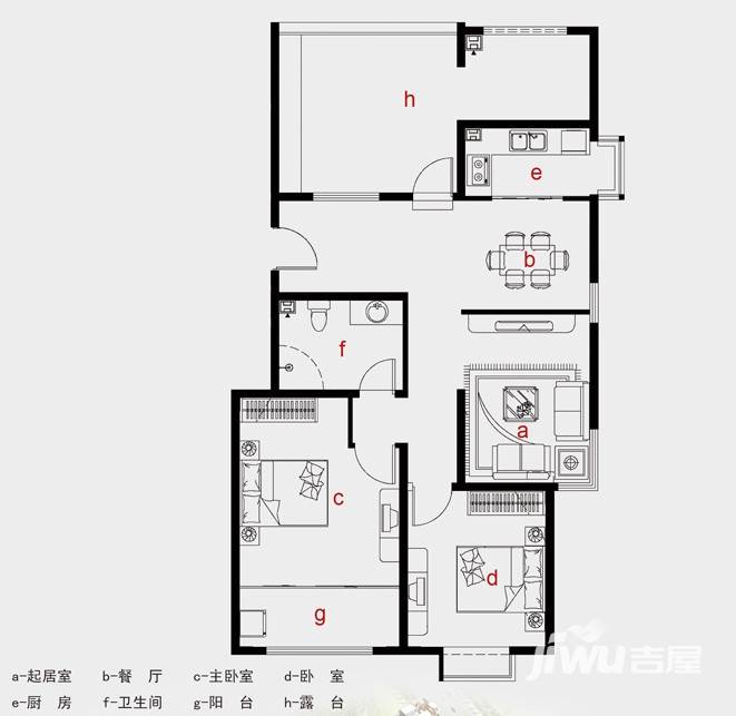 丰润怡邻居普通住宅120㎡户型图